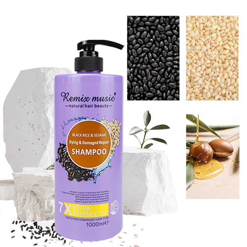 Shampoo Supplier - OEM Large 1000ml Black Rice Black Hair