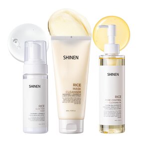 Rice Water Face Wash Set Manufacturer - OEM Korean Coemtic Whitening Brightening