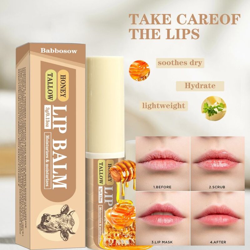 Lip Balm Factory - Bulk Honey Tallow Reduces Lip Lines