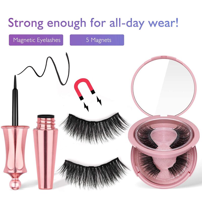 Magnetic Eyelashes Manufacturer - OEM 2 Pairs 5 Magnets Reusable