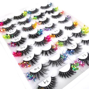Glitter Lashes Supplier - OEM Luminous Fluffy Fiber Dramatic Shining