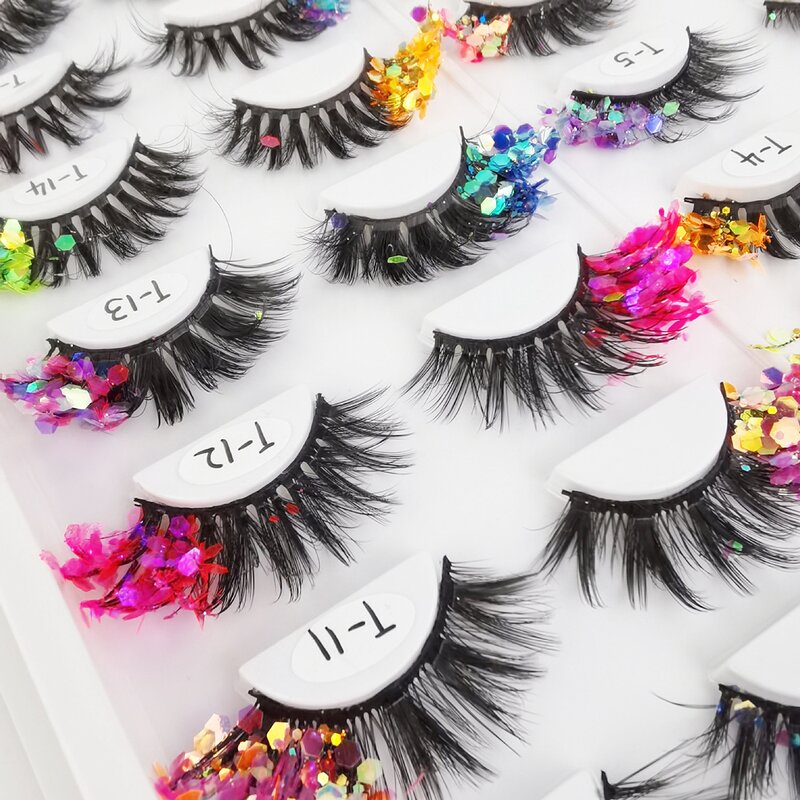 Luminous False Eyelashes Manufacturer - OEM Glitter Night Colored for Stage