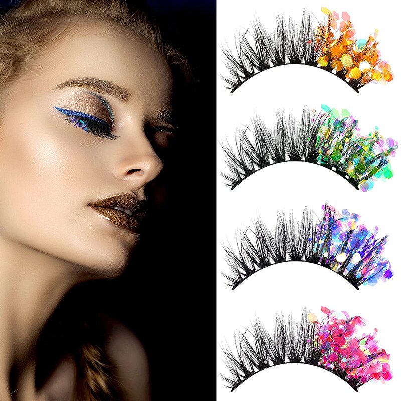 False Eyelashes Factory - OEM Dramatic Glitter Drag Queen Mermaid
