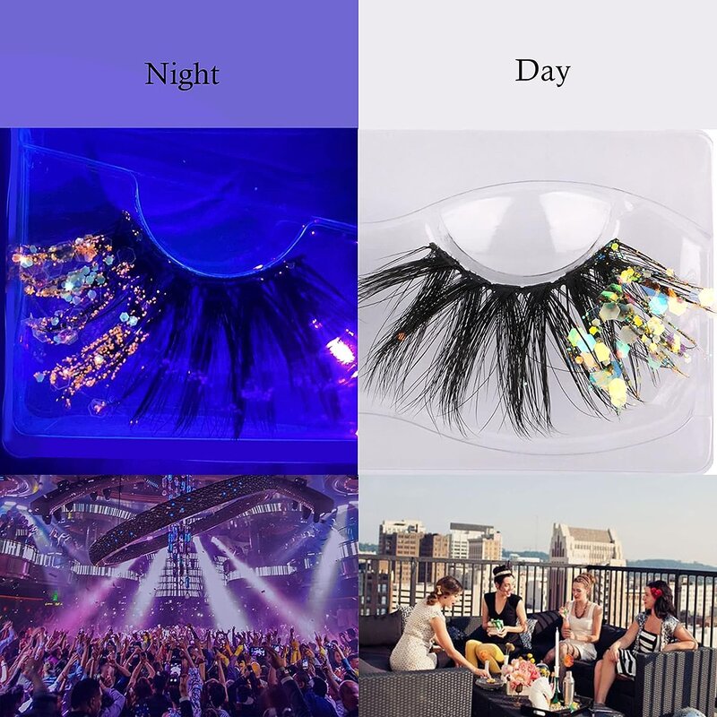 Luminous False Eyelashes Manufacturer - OEM Glitter Night Colored for Stage