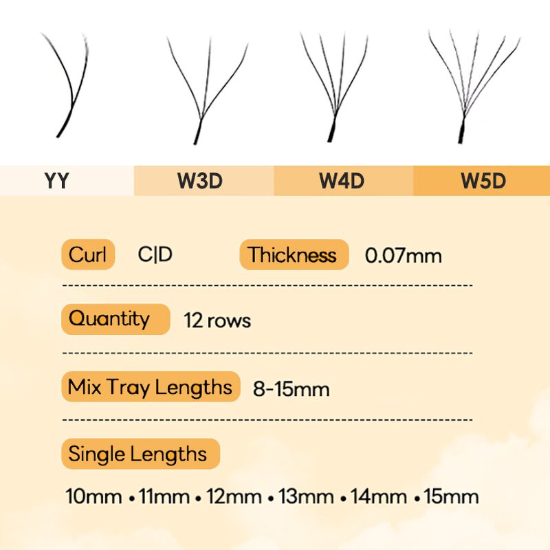Yy Cluster Lashes Supplier - OEM Private Label 0.07 C PBT/Pet