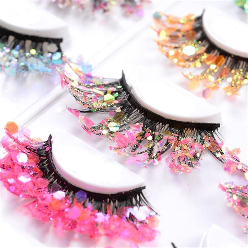 Colorful Lashes Manufacturer - OEM Glitter Long Dramatic for Halloween