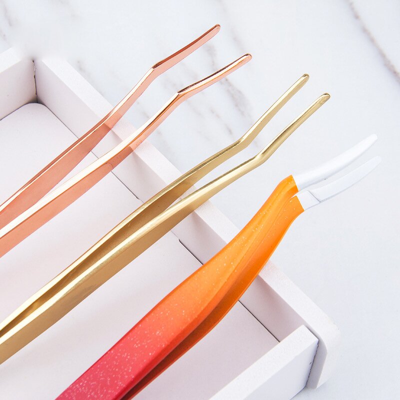 Eyelash Extension Tweezers Manufacturer - OEM 45 Degree Curved Stainless