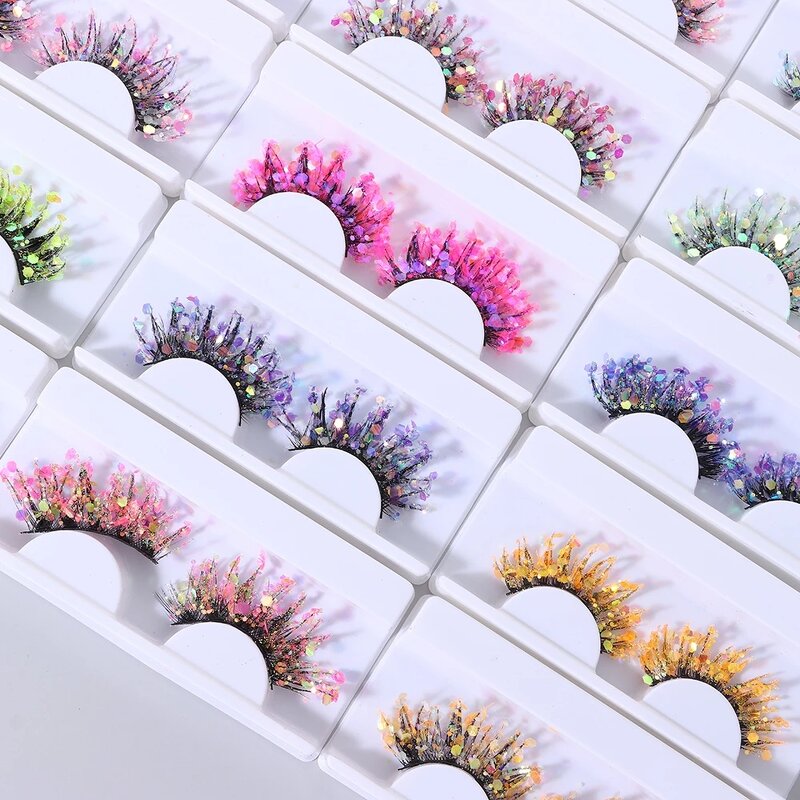Luminous False Eyelashes Manufacturer - OEM Glitter Night Colored for Stage