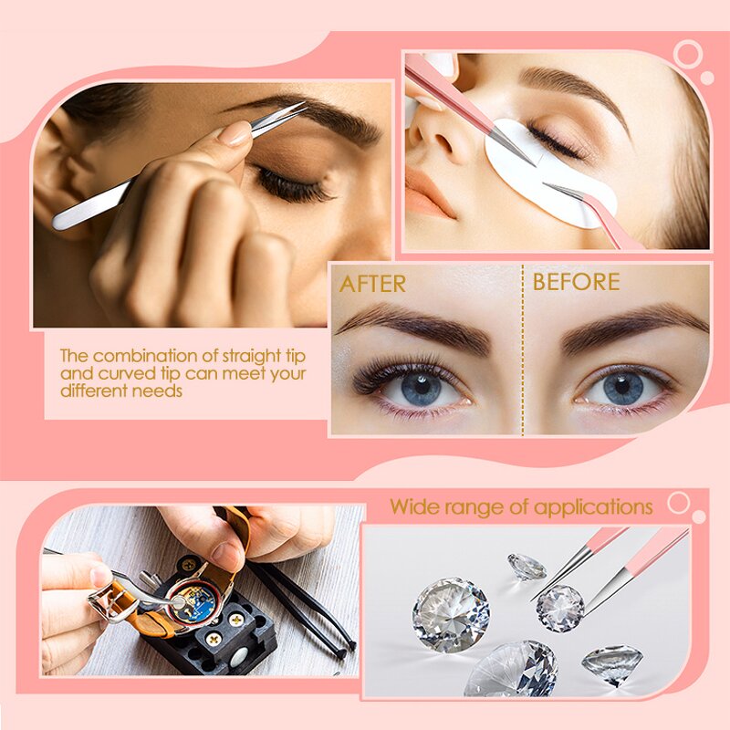 Eyelash Extensions Tweezers Factory - OEM Stainless Steel Straight Curved