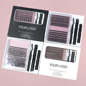 DIY Lash Extension Kit Factory - OEM Lash Clusters Bond Seal Tweezer
