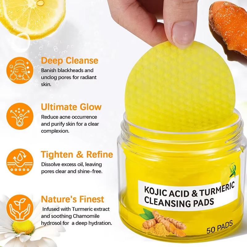 Facial Cleansing Pads Manufacturer - Reusable Bamboo Kojic Acid Turmeric