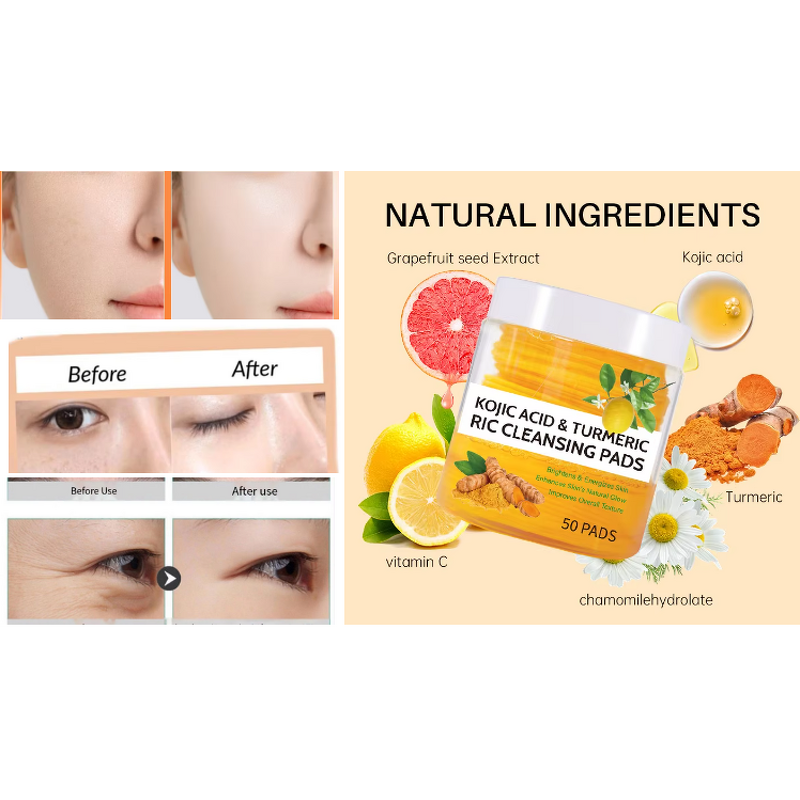 Facial Cleansing Pads Manufacturer - Reusable Bamboo Kojic Acid Turmeric