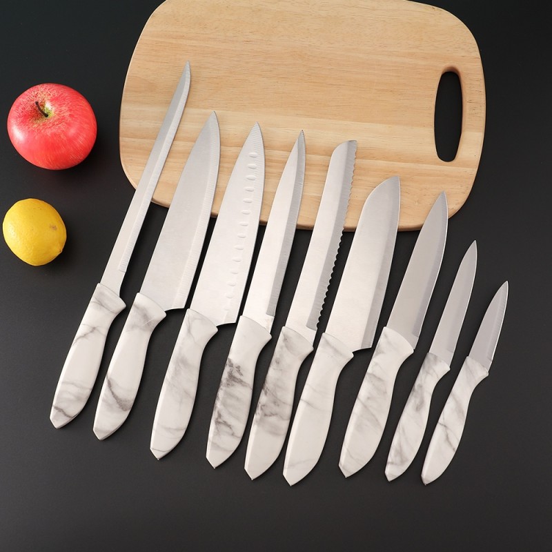 Japanese Knife Set Factory - OEM 9 PCS Marble Handle