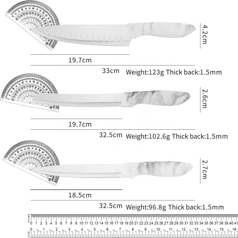 Japanese Knife Set Factory - OEM 9 PCS Marble Handle