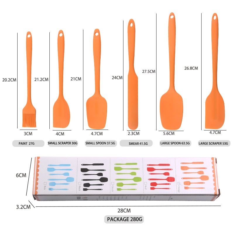 Silicone Spatula Set Factory - OEM 6 in 1 Baking Tools