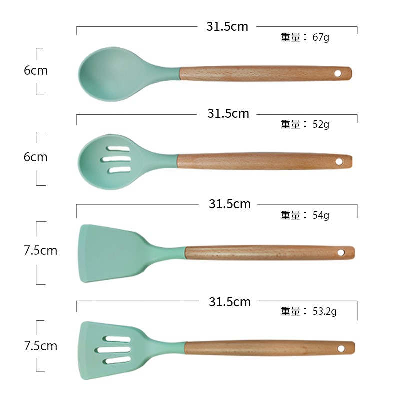 Kitchen Accessories Factory - OEM 12-Piece Wooden Handle