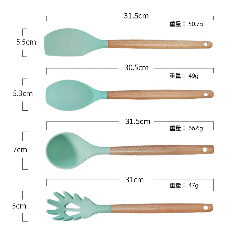 Kitchen Accessories Factory - OEM 12-Piece Wooden Handle