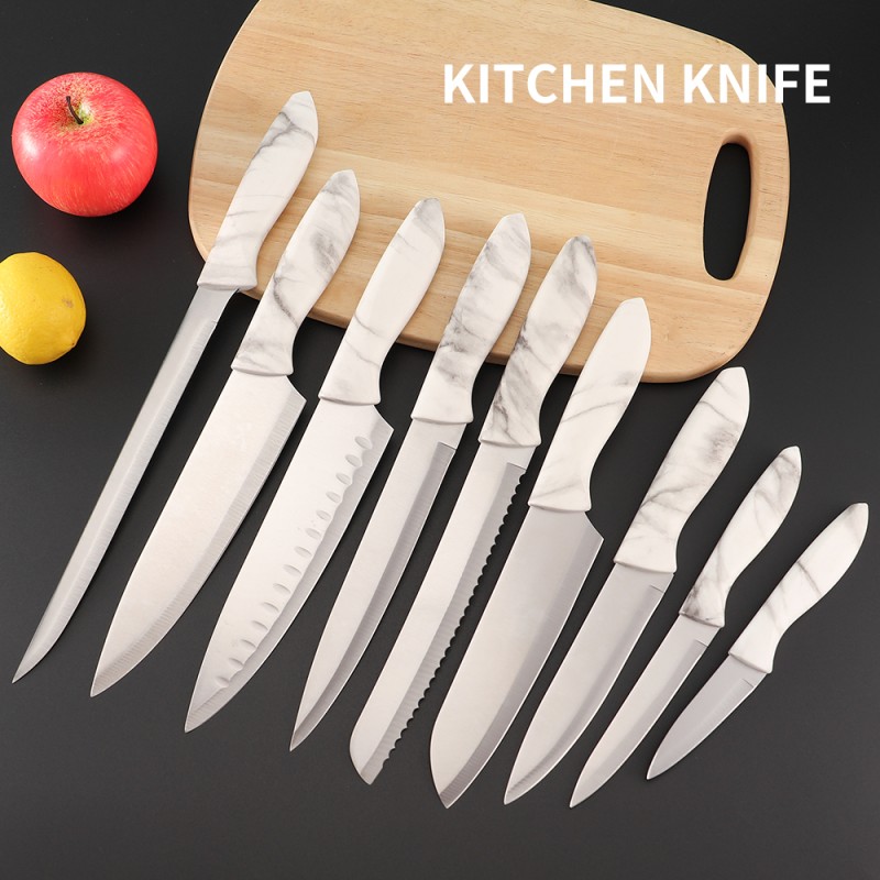 Japanese Knife Set Factory - OEM 9 PCS Marble Handle