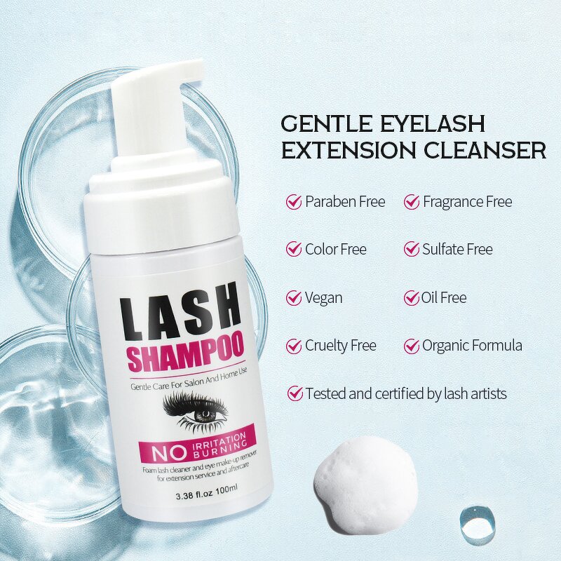 Lash Shampoo Factory - Custom logo Natural Scented Tear Free Premade Cleaner