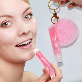 Lip Gloss Supplier - Custom Boxes Fruit Burst Strawberry Flavour Keychain