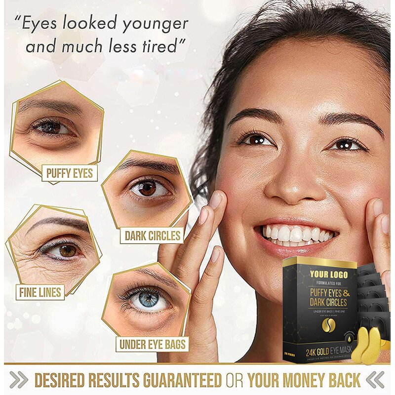 24K Gold Eye Mask Factory - OEM Private Label Puffy Eyes Solution
