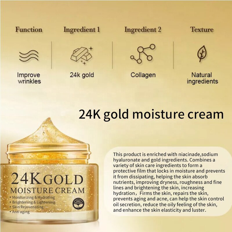 24K Gold Face Cream Manufacturer - OEM Private Label Natural Organic