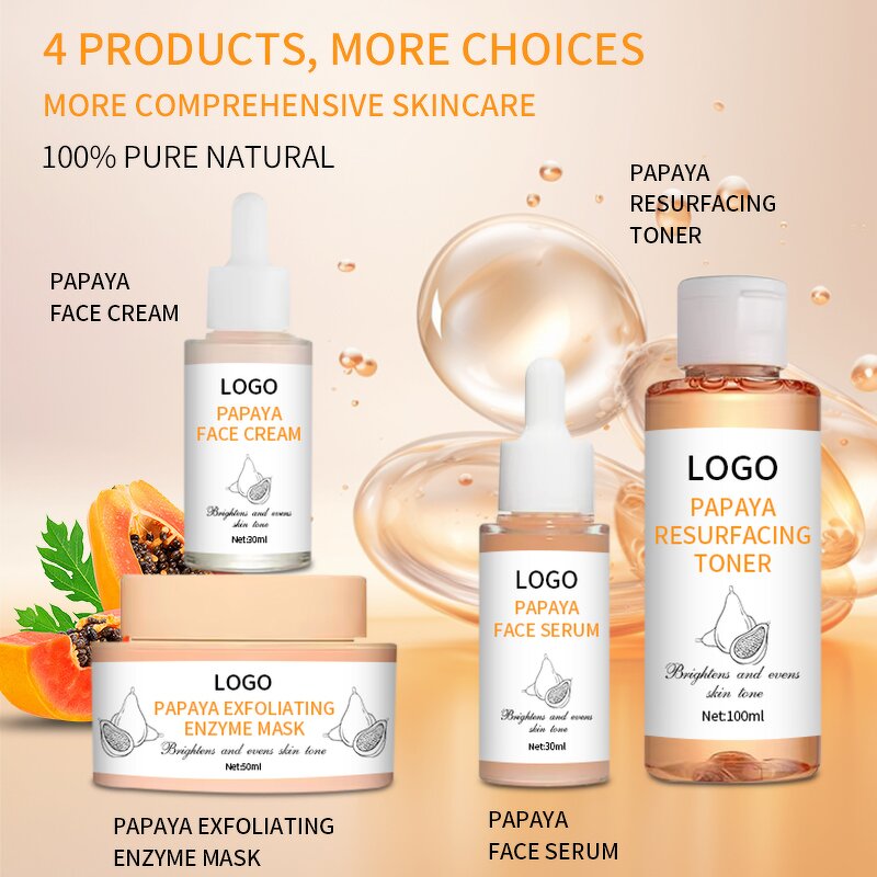 Papaya Skin Care Set Factory - OEM Whitening Rejuvenating Sensitive Skin