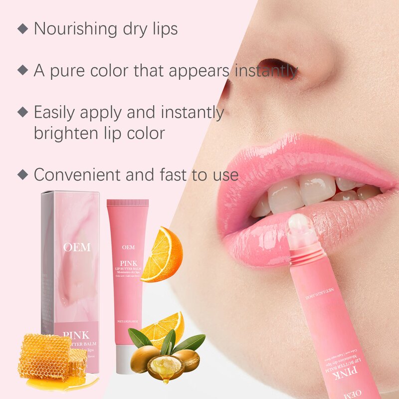 Lip Butter Balm Manufacturer - OEM Private Label Pink Natural Instant Moisturizing Nourishing