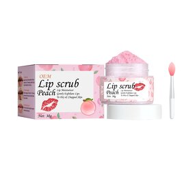 Lip Scrub Supplier - Private Label Organic Peach Natural Exfoliating Pink Cream