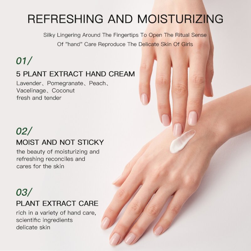 Hand Cream Manufacturer - OEM Vegan Herbal Hyaluronic Acid Whitening