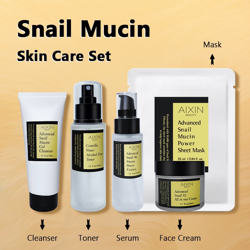 Skin Care Set Manufacturer - OEM Snail Serum Mucin Moisturizing Brightening