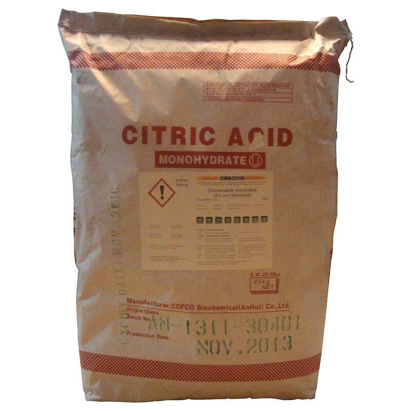 Citric Acid Manufacturer - Food Grade 99% Purity Powder 25kg Bag