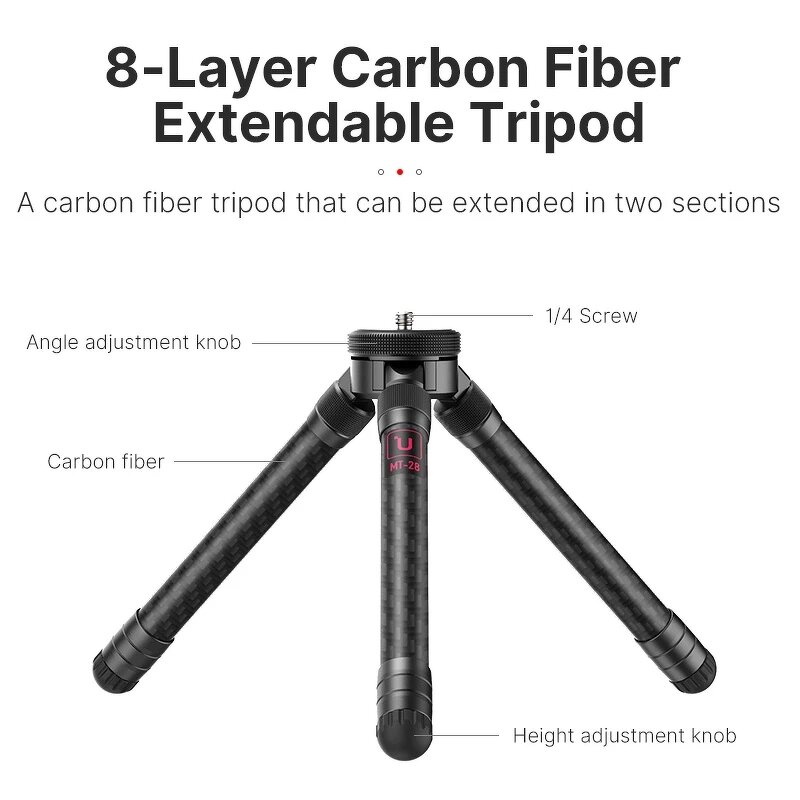 Carbon Fiber Tripod Manufacturer - OEM Extendable DSLR Smartphone Vlog Tripod
