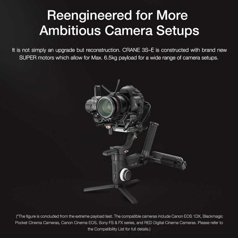 Handheld Gimbal Manufacturer - OEM 3 Axis 6.5kg Payload Extendable Roll Axis
