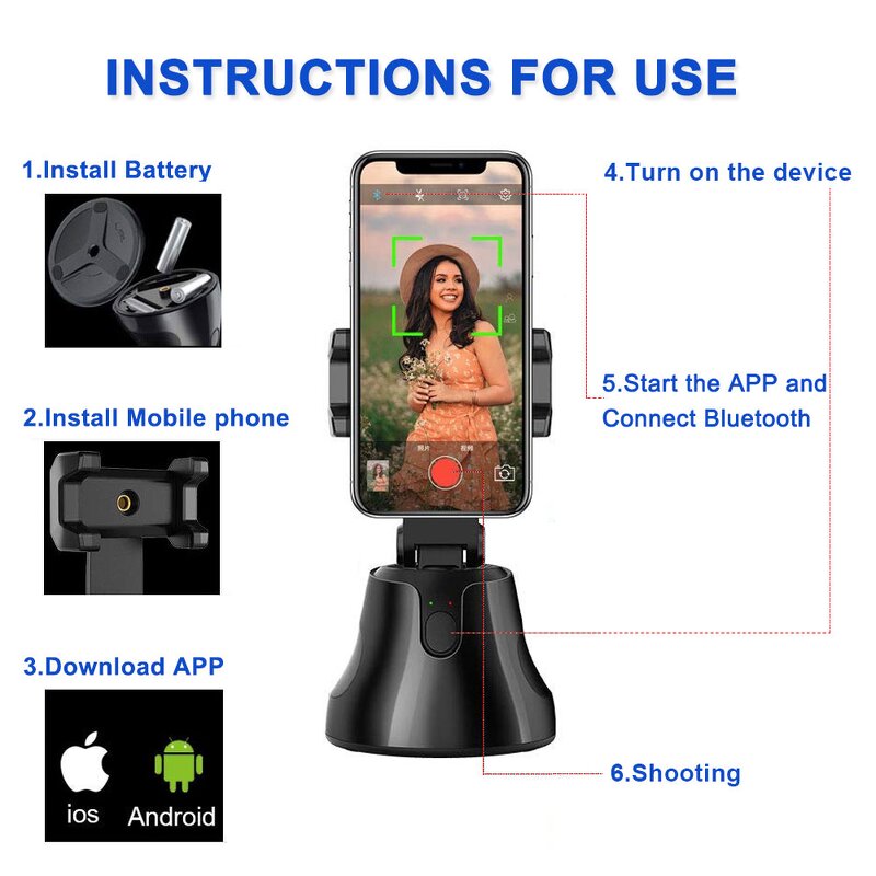 Selfie Stick Manufacturer - OEM Auto Smart Shooting 360 Tracking Holder