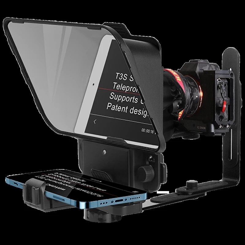 Teleprompter Manufacturer - OEM with Double L Bracket Smartphone Tablet DSLR