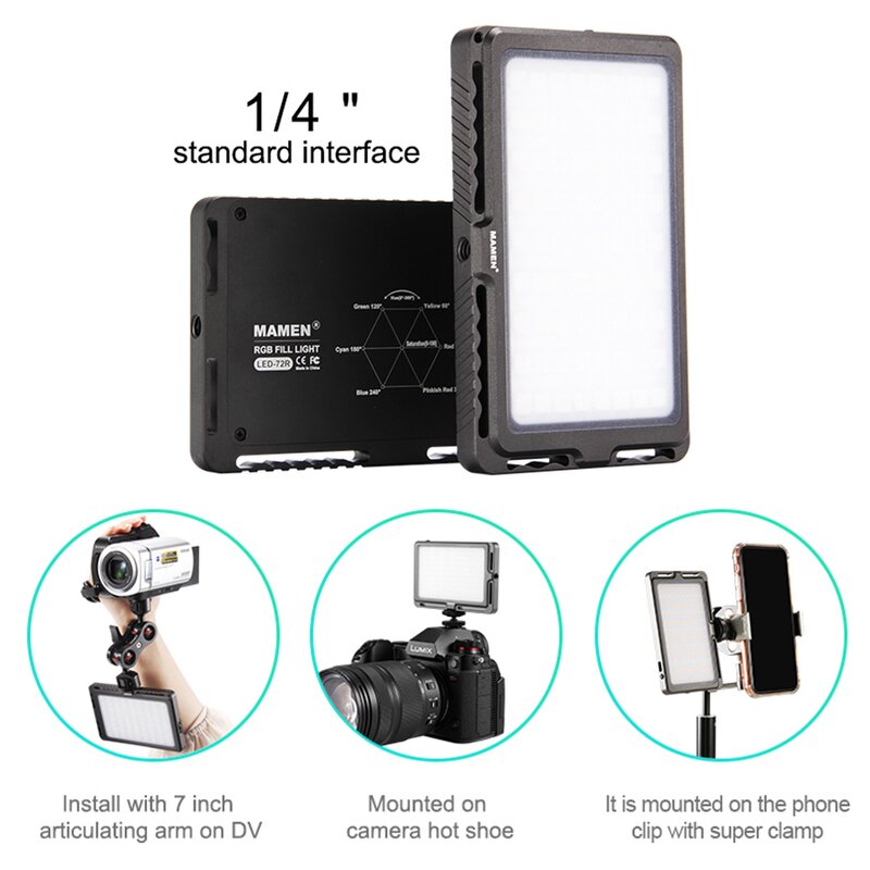 LED Video Light Manufacturer - OEM RGB Dimmable 72 Leds Portable Fill Light