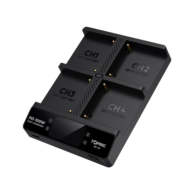 NP F Battery Charger Manufacturer - OEM TOPRIG 100W 4 Bay Fast Charger