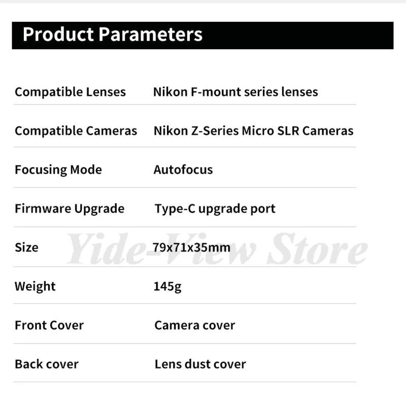 Lens Mount Adapter Manufacturer - OEM Auto Focus Nikon F to Nikon Z