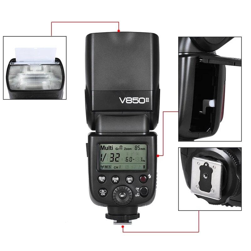 Off Camera Flash Manufacturer - OEM V850II GN60 2.4G Wireless Li ion