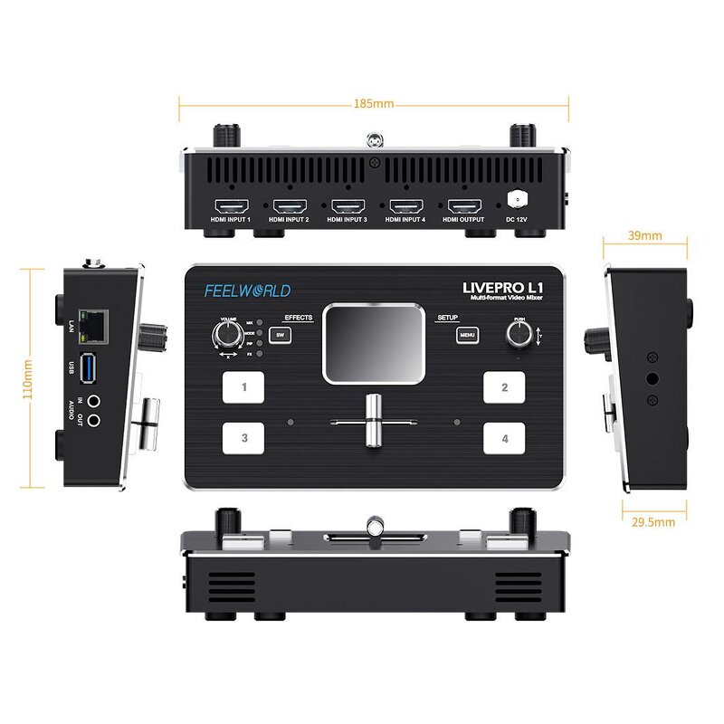 Video Switcher Manufacturer - OEM Multi Format 4xHDMI Live Streaming