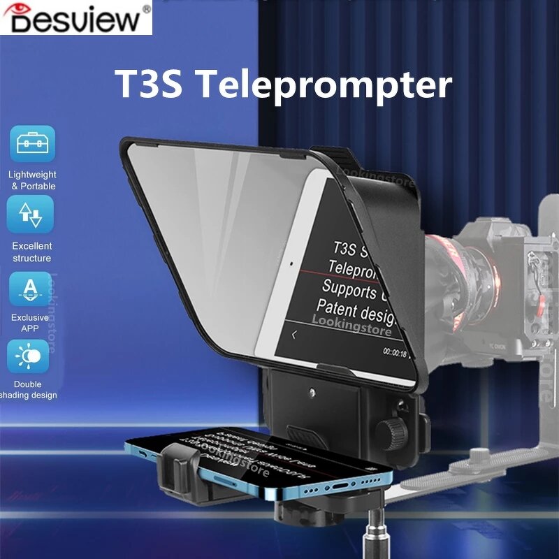 Teleprompter Manufacturer - OEM with Double L Bracket Smartphone Tablet DSLR