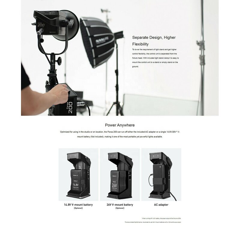 LED Light Manufacturer - OEM 200w Forza 5600K COB Monolight Studio