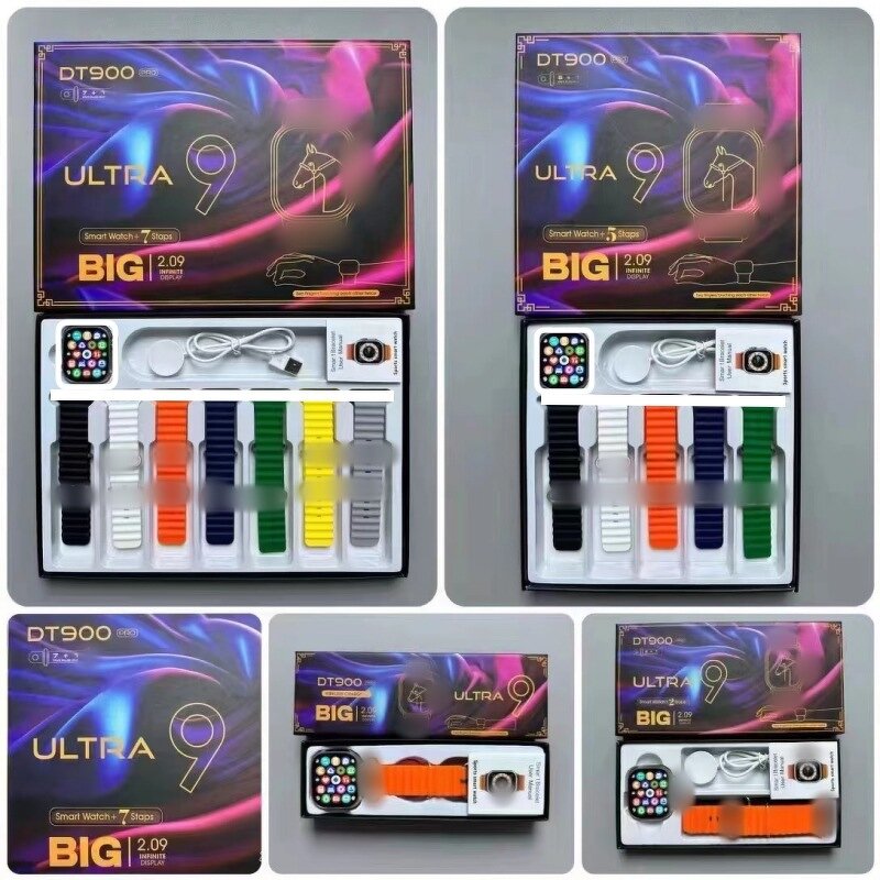 Smart Watch Manufacturer - OEM Dt900 Pro Reloj with 7 Bracelets Montre Intelligente
