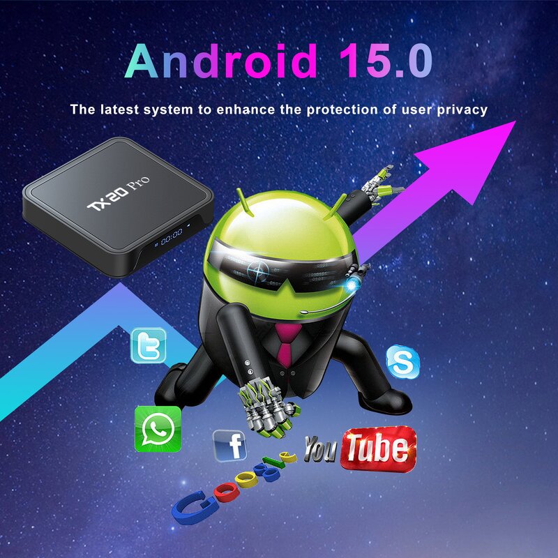 TV Box Manufacturer - OEM Custom 16GB 256GB Android 15 TX20 Pro Allwinner H313 4K