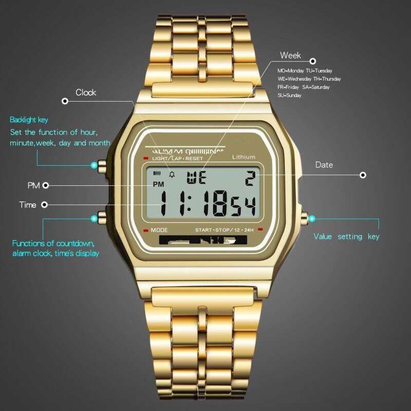 LED Watch Manufacturer - OEM Digital Multifunction Alarm Waterproof Simple Stopwatch
