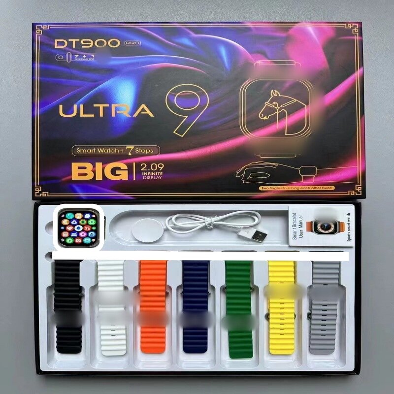Smart Watch Manufacturer - OEM Dt900 Pro Reloj with 7 Bracelets Montre Intelligente