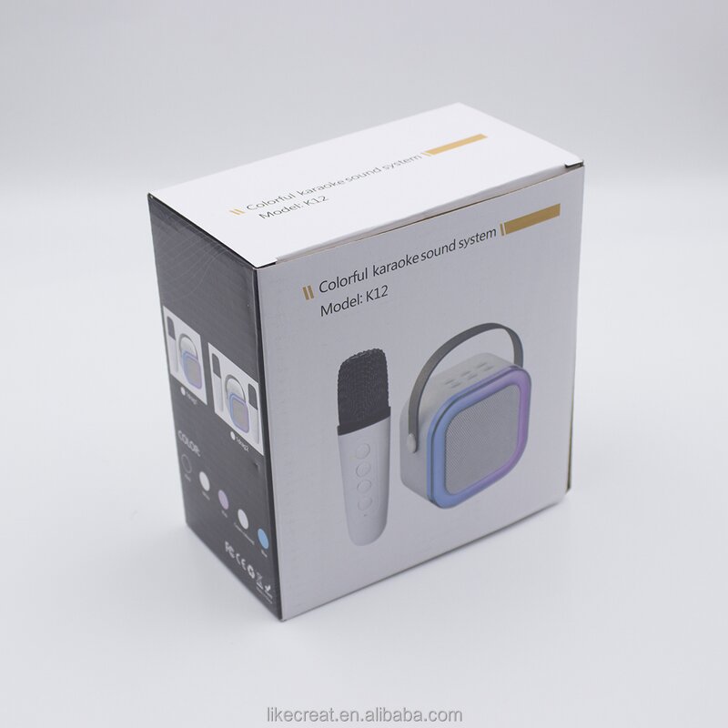 Karaoke Boombox Manufacturer - OEM K12 5W Portable with RGB Light Subwoofer Microphone