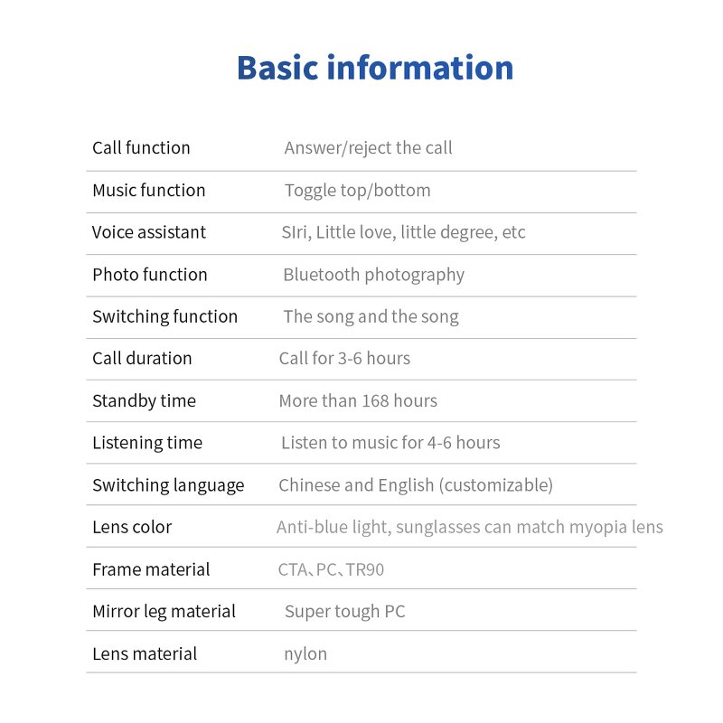 Smart Glasses Manufacturer - OEM E13-06 Anti UV Lightweight 34g BT5.3 UV400 Polarized