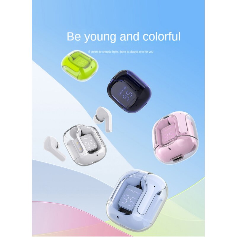 TWS Earbuds Manufacturer - OEM Cheapest Air31 Transparent Crystal Case Mini Earphone